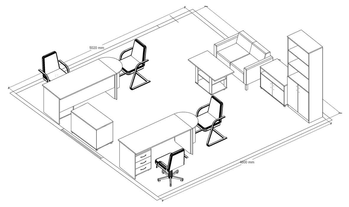 Офисная мебель цвета бук Референт - вид 10